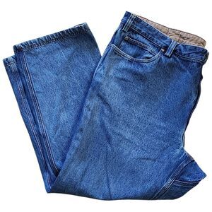 Duluth Trading Blue Denim Firehose Jeans. Sz. 46x30
